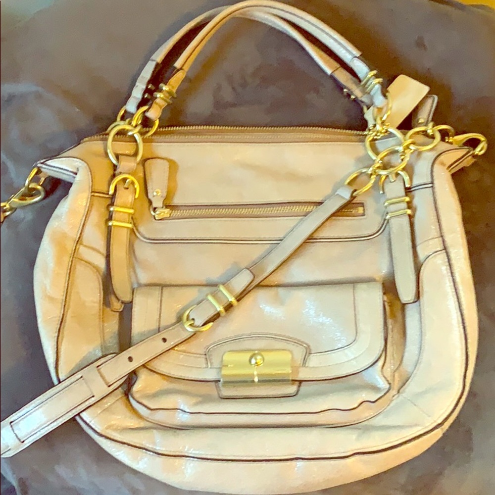 Coach Saddle Bag Iridescent Suede - like new!